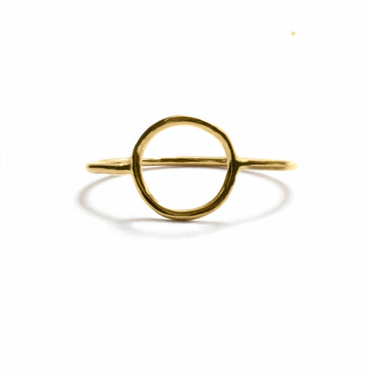 Tiny moon stacking ring in 14k gold-filled, new moon astrology jewelry