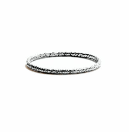 Tiny Sparkle stacking ring in sterling silver, elegant waterproof design handmade in Austin