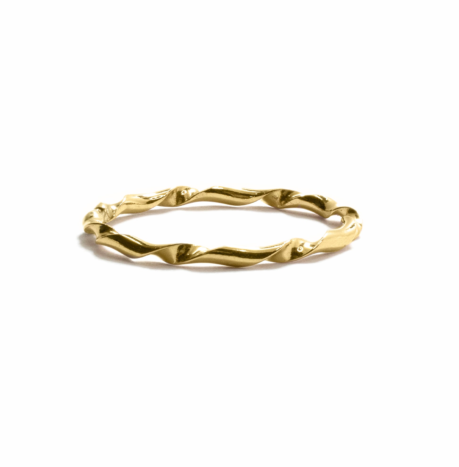 Tiny Twist stacking ring in 14k gold-filled, water-safe dainty twisted jewelry