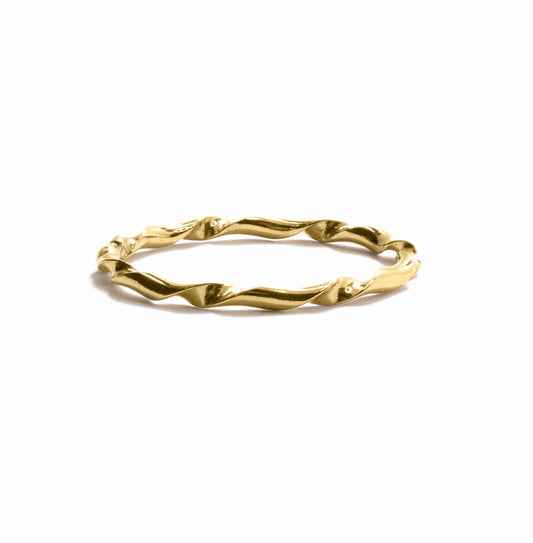 Tiny Twist stacking ring in 14k gold-filled, water-safe dainty twisted jewelry